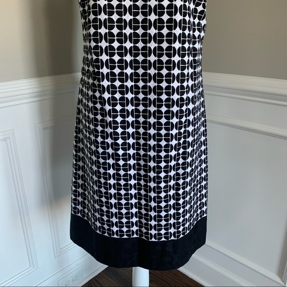 Muse Black and White Geometric Print Dress Size 10 - Picture 3 of 9